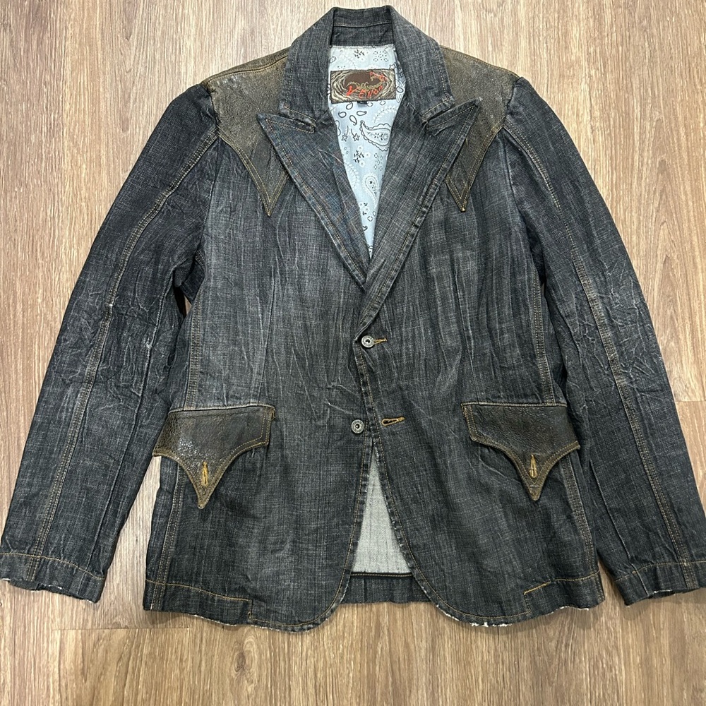 Pure Venom Black denim jacket Y2K